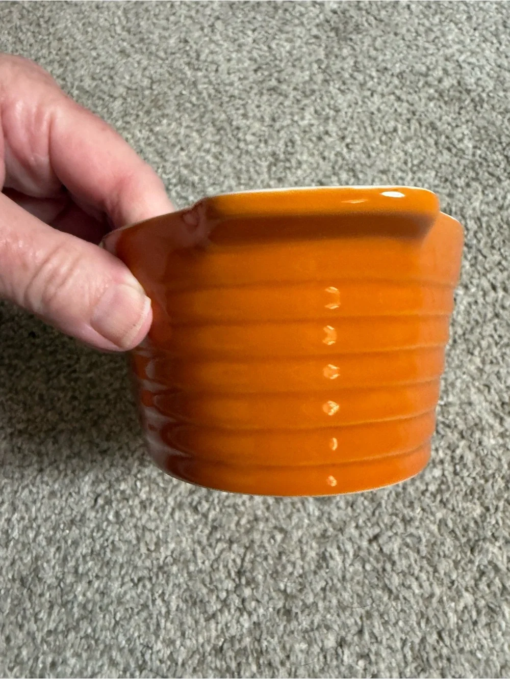 Pair of Orange Ceramic Baking Dishes